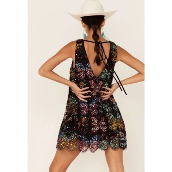 Free People Fly Me Away Sequin Mini Dress - Picture 5 of 10